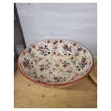 Homer Laughlin China Floral Pedestal Bowl & 2 Plates - 11-12 in Dia