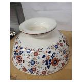 Homer Laughlin China Floral Pedestal Bowl & 2 Plates - 11-12 in Dia