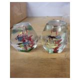 Assorted African Soapstone Animal Figurines & Glass Crystal Fish Paperweights