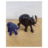 Assorted African Soapstone Animal Figurines & Glass Crystal Fish Paperweights