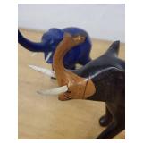 Assorted African Soapstone Animal Figurines & Glass Crystal Fish Paperweights