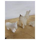 Assorted African Soapstone Animal Figurines & Glass Crystal Fish Paperweights