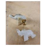 Assorted African Soapstone Animal Figurines & Glass Crystal Fish Paperweights
