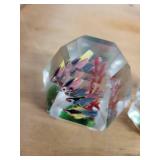 Assorted African Soapstone Animal Figurines & Glass Crystal Fish Paperweights
