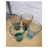Coca-Cola Embossed Glass Tumblers - 4-Color Set & Pepsi-Cola Tray Vintage Soda Decor