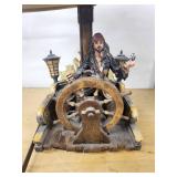 Hampton Bay Pirate Ship Wheel Table Lamp with Beige Shade - 120V