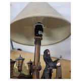 Hampton Bay Pirate Ship Wheel Table Lamp with Beige Shade - 120V