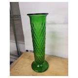 Glass Vase Collection - Emerald Green Diamond Vase, Clear Wavy-Top Vase, Pink Fluted Vase, Amber Bowl, Sugar Jar, Crystal Goblet