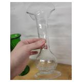 Glass Vase Collection - Emerald Green Diamond Vase, Clear Wavy-Top Vase, Pink Fluted Vase, Amber Bowl, Sugar Jar, Crystal Goblet