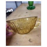 Glass Vase Collection - Emerald Green Diamond Vase, Clear Wavy-Top Vase, Pink Fluted Vase, Amber Bowl, Sugar Jar, Crystal Goblet