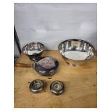 Gotham EP Silver Plate Bowl Set - Lidded Sugar Bowl & Salt Cellars, Y781