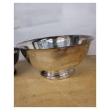 Gotham EP Silver Plate Bowl Set - Lidded Sugar Bowl & Salt Cellars, Y781