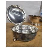 Gotham EP Silver Plate Bowl Set - Lidded Sugar Bowl & Salt Cellars, Y781