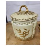 D&C France Porcelain Lidded Canister & Floral Perforated Serving Dish - 2-Piece Set