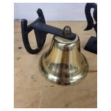 Horse Figurine on Base & Brass Desk Bell with Wall Bracket - Vintage Metal Decor