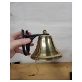 Horse Figurine on Base & Brass Desk Bell with Wall Bracket - Vintage Metal Decor
