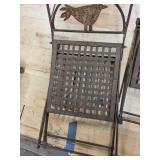 Pair of Iron Garden Chairs with Animal Silhouette Panels & Lattice Seats