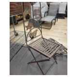 Pair of Iron Garden Chairs with Animal Silhouette Panels & Lattice Seats