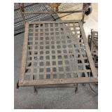 Pair of Iron Garden Chairs with Animal Silhouette Panels & Lattice Seats
