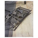 Pair of Iron Garden Chairs with Animal Silhouette Panels & Lattice Seats