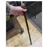 Crook-Handled Bamboo Walking Cane - Vintage