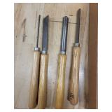 ShopSmith 4-Pc Wood-Handle Chisel Set & ShopMate Maxi-Clamp Kit in Plastic Bin