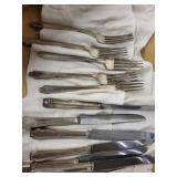 Vintage Silverplate Flatware Lot - Mixed Forks, Spoons & Knives