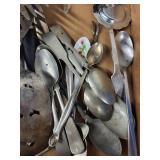 Vintage Silverplate Flatware Lot - Mixed Forks, Spoons & Knives