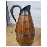 Wooden Barrel Ewer with Metal Bands & Hand-Painted Holland Windmill Clogs