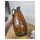 Wooden Barrel Ewer with Metal Bands & Hand-Painted Holland Windmill Clogs