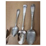 Antique Silver-plate Spoons with Engraved Floral Handles (Lot of 4)