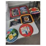 Beer Sign & Tray Collection (Lot of 7): Grain Belt, Pabst, Miller, Coca-Cola, Labatt's, Everards