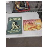 Beer Sign & Tray Collection (Lot of 7): Grain Belt, Pabst, Miller, Coca-Cola, Labatt's, Everards