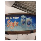 Old Style Pick Your Style Light Beer Sign - Vintage Wood-Framed Display