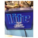 Miller Lite Neon Beer Sign (Blue) & Coors Light Sign - Vintage Advertising