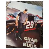 Budweiser 29 Happy Hour NASCAR Poster - Grab Some Buds