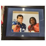 Framed Signed NFL Photo & Vintage Starting Lineup Figures - Sports Memorabilia