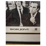 Bon Jovi Signed Photo Framed Print - Black & White Band Portrait with Autographs