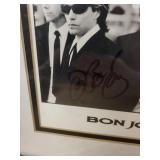 Bon Jovi Signed Photo Framed Print - Black & White Band Portrait with Autographs