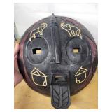 Decorative wood Disc Mask & Handmade Mug (Lot of 2)