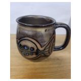 Decorative wood Disc Mask & Handmade Mug (Lot of 2)