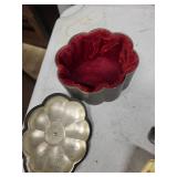 Godinger Flower-Shaped Silver Trinket Box - Velvet Red Interior