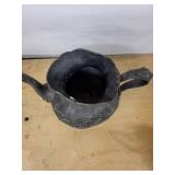 Antique Pewter 3-Piece Ewer Set with Grapevine Floral Embossing