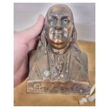 Ben Franklin Bust - Federal Savings Plaque, London Print Framed, Genuine Leather Accessories