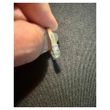 Vintage 14K Gold 3 Stone Diamond Ring w Accent Stones MDS Good
