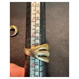 Vintage Sterling Silver Ring Lot 2 Gold Tone Sculptural Size 8