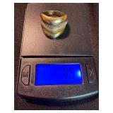 Vintage Sterling Silver Ring Lot 2 Gold Tone Sculptural Size 8