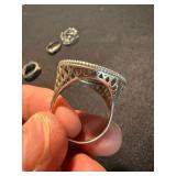Mixed Fashion Ring Lot 4 Pc Italian Coin Ring Heart Band Openwork