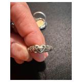 Mixed Fashion Ring Lot 4 Pc Italian Coin Ring Heart Band Openwork