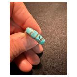 Vintage Sterling Silver Ring Lot 3 Pc Turquoise Inlay Braided Band